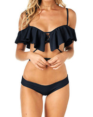 Traje de baño con volantes