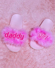 Daddy Girl Pelzsandalen