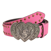 Cinturón de doble corazón rosa Y2K