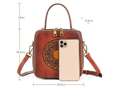 Vintage Cowhide Leather Small Handbags
