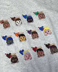 Kapuzenpullover mit Engel-Emoji-Stickerei