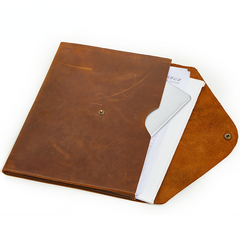 Dünnes 12" Vintage-Business-Portfolio aus Leder 2058