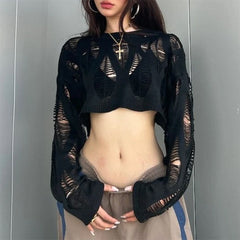 Fairy Grunge Häkel-Crop-Top