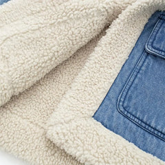 Jeansweste mit Sherpa-Futter