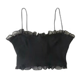 Geripptes Sommertop im französischen Stil