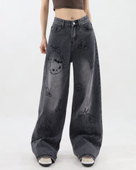 Grunge Ästhetische Katzenjeans