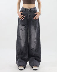 Grunge Ästhetische Katzenjeans
