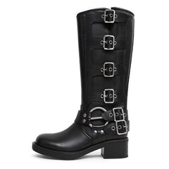 Grunge Sleaze-Stiefel mit Schnalle