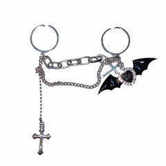 Grunge Herz Kreuz Doppelring