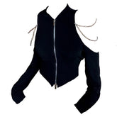 Grunge Langärmliges Kettentop