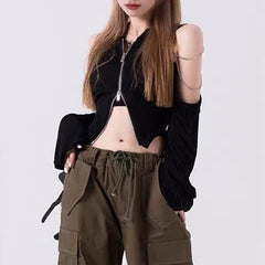 Grunge Langärmliges Kettentop