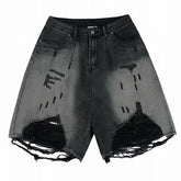 Zerrissene Grunge-Jeansshorts