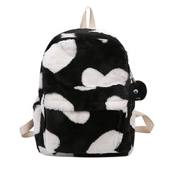 Flauschiger Rucksack mit Herz-Crush-Motiv