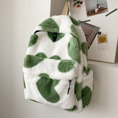 Flauschiger Rucksack mit Herz-Crush-Motiv