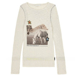 Top de manga larga con canalé de caballo