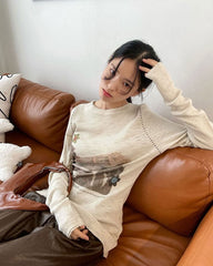 Top de manga larga con canalé de caballo