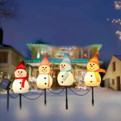Solar-Powered Snowman Lamp