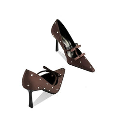 Bowknot Rhinestone High Heels
