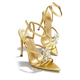 Solid Color Pointed High Heels