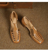 Sandalias de gladiador con tiras en T suaves hechas a mano