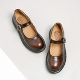 Handmade Retro Matte Flat Mary Jane Round Toe