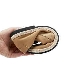 Mocasines de estilo conciso, zapatillas planas informales sin cordones, marrón/caqui