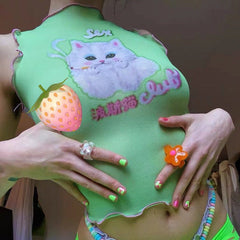 Y2K Kätzchen Crop Top