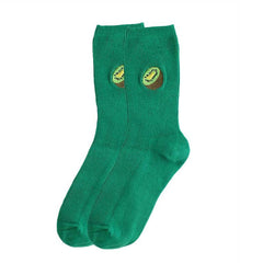 Socken mit Kiwi-Stickerei