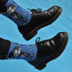 Der Kuss von Klimt, Socken in Blau