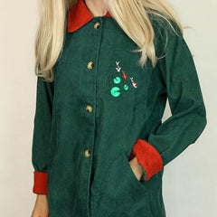 Cordhemd mit Koi-Fisch