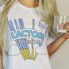 Camiseta con intolerancia a la lactosa, talla L