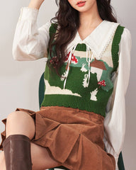 Strickweste mit Pilz-Ästhetik