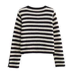 Gestreifte Strickjacke „Old Money“