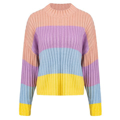 Pastellfarbener Regenbogenpullover