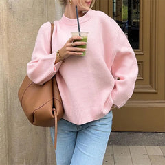Pastellrosa Oversize-Pullover