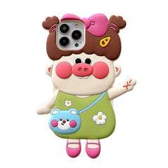 Cute Pig Girl Case For IPhone