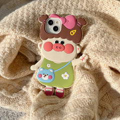 Cute Pig Girl Case For IPhone