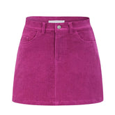 Pink Corduroy Mini Skirt