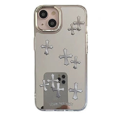 Pink Cross Mirror Case For IPhone