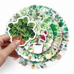 Paquete de 50 pegatinas estéticas de Plant Mom