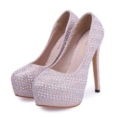 Female Elegant Close Toe Thin Heels Shoes