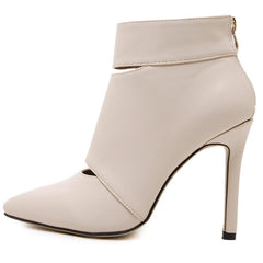 Botines de tacón alto con punta puntiaguda