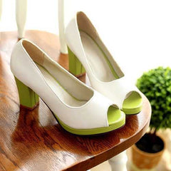 Damen Casual Peep Toe Pumps in gemischten Farben