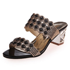 Top Quality Elegant Square Heels Women Shoes