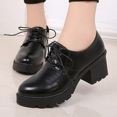 England Style Thick Heel Oxfords