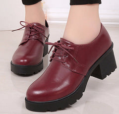 England Style Thick Heel Oxfords