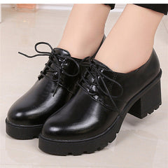 England Style Thick Heel Oxfords