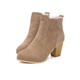 Ponted Toe High Thick Heels Casual Boots
