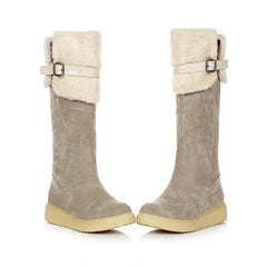 Botas altas cálidas de moda para mujer con plataforma