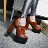 Weibliche Dicke High Heels Motorrad Stiefel